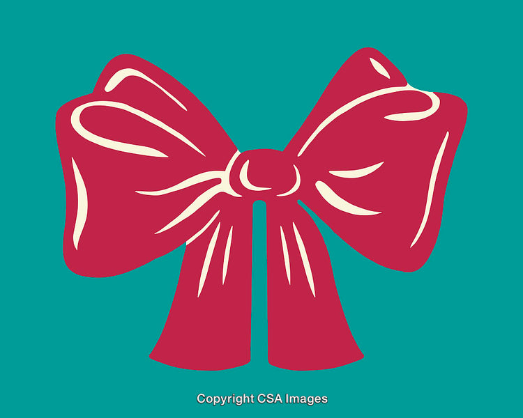 Pink Decorative Ribbon Bow on a Teal Background Illustration
