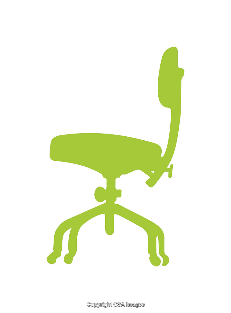 Green Silhouette Icon of an Office Chair with a Minimalist Design
