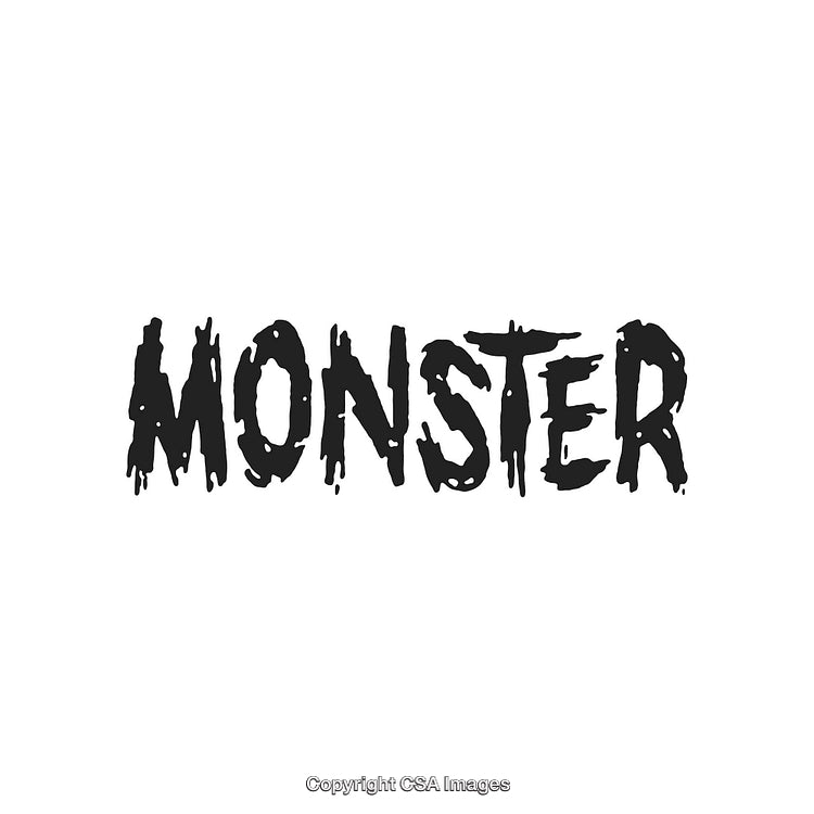 Black Dripping Monster Typography with Grunge Streak for Spooky Themes