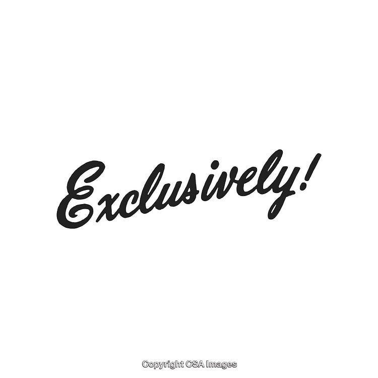 Stylized Typography Exclusively Written in Script Font with Exclamation Mark