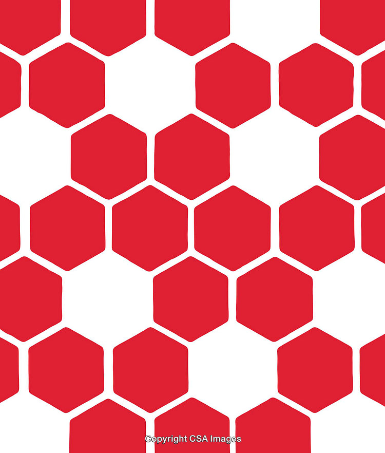 Red Hexagonal Patterned Background Featuring Geometric Shapes