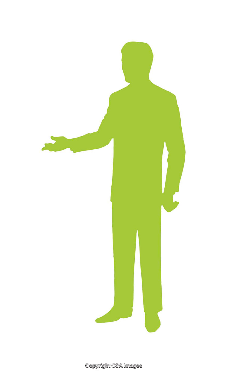 Silhouette of Professional Individual in Business Suit on White Background