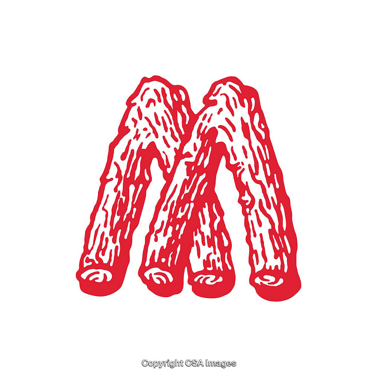 Artistic Red Letter M Representation With Unique Textured Design