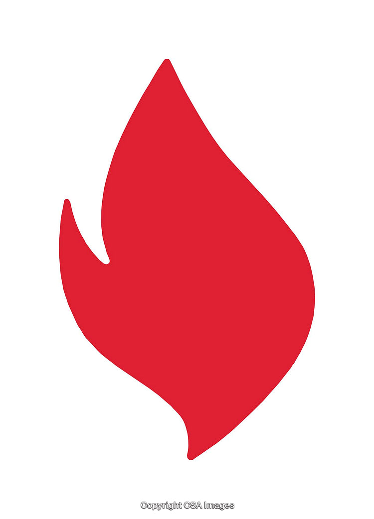 Red Flame Icon with Minimalist Design and Clean Look