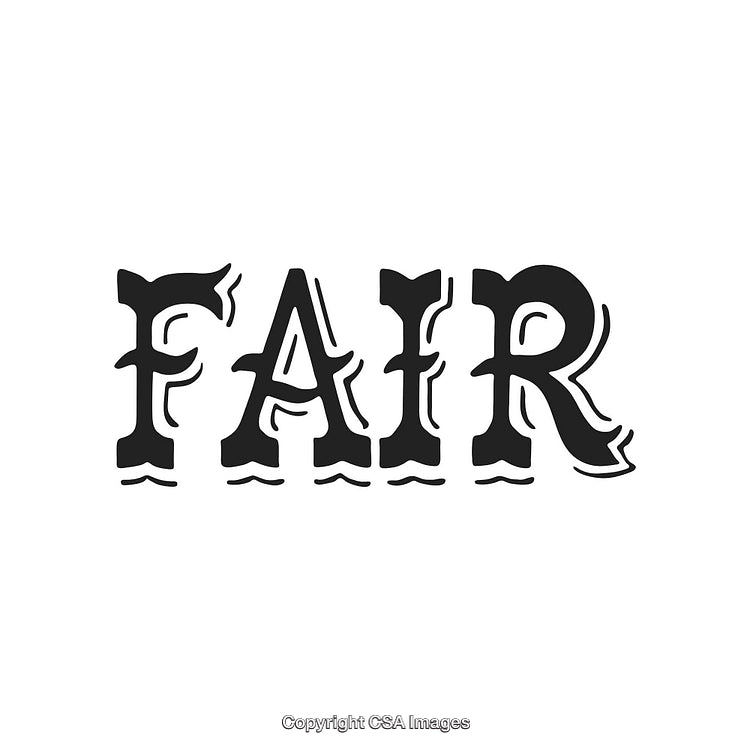 Bold Text Art Featuring the Word Fair in a Decorative Font Style