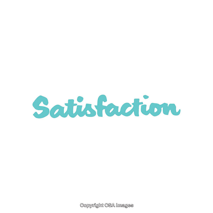 Blue Satisfaction Typography on Clean and Minimal White Background