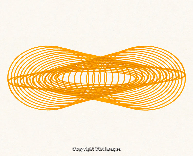 Abstract Orange Geometric Design Featuring Concentric Line Patterns