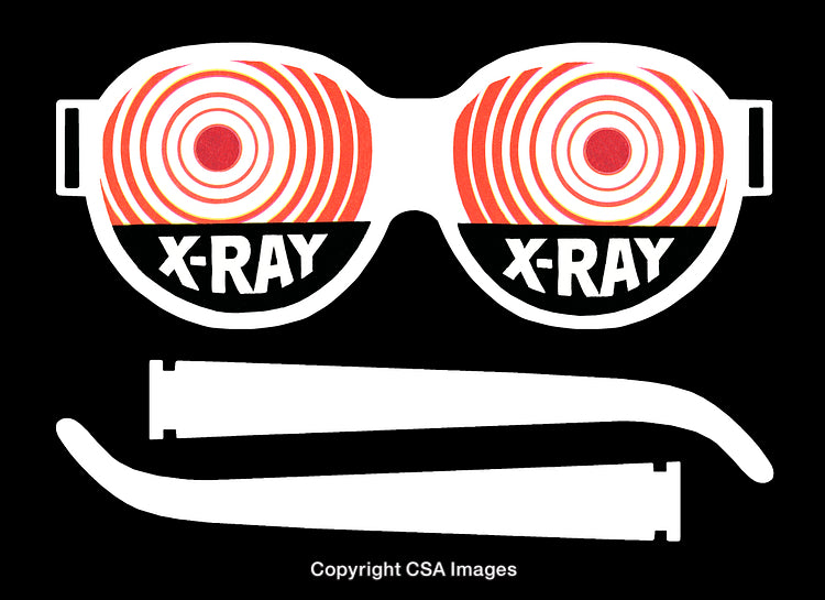 Stylized Image of Novelty X-Ray Glasses with Colorful Patterns