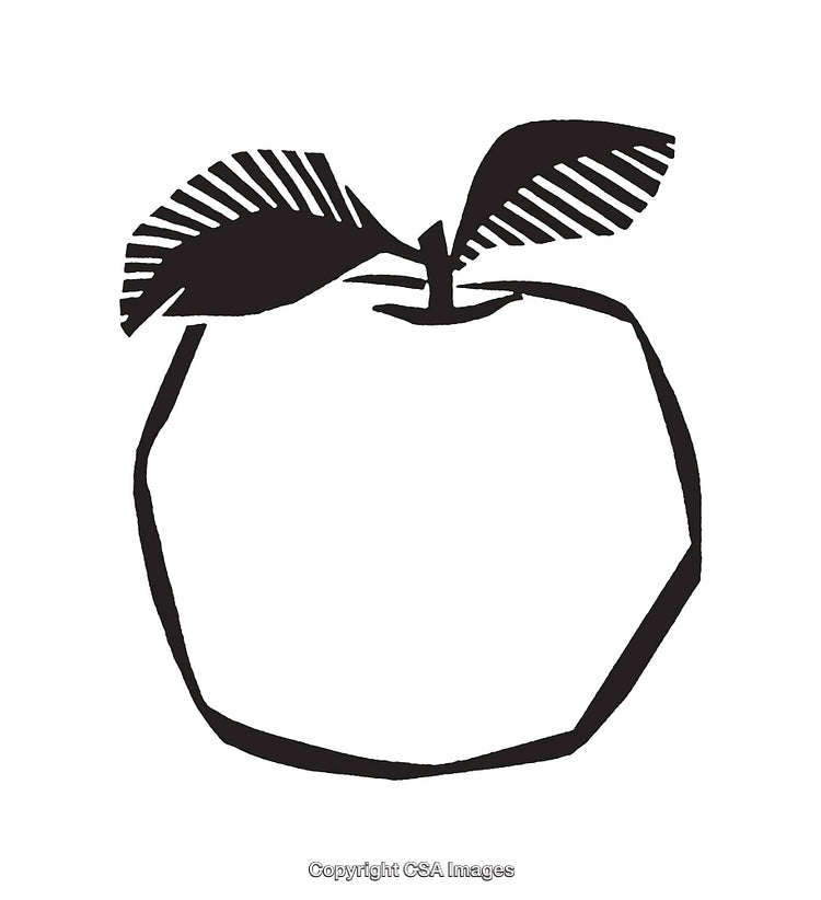 Minimalist Black and White Apple Illustration With Line Art Style