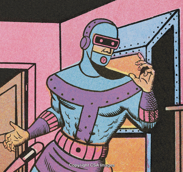 Retro Comic Style Superhero in Vibrant Science Fiction Setting