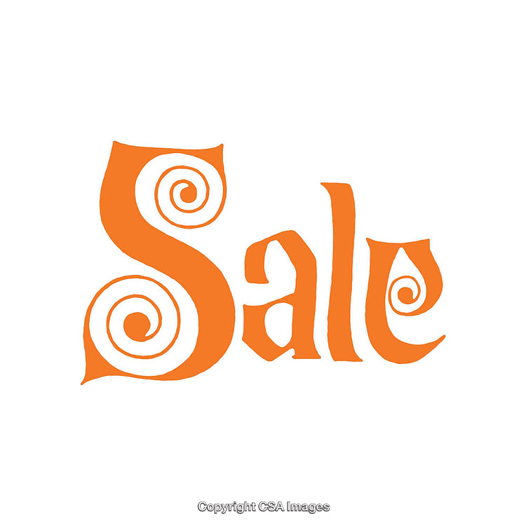 Bold Orange Typography Design Highlighting a Sale in Artistic Fonts