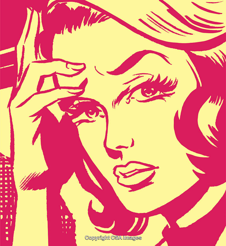 Pop-Art Illustration of a Woman in a Retro Comic Style