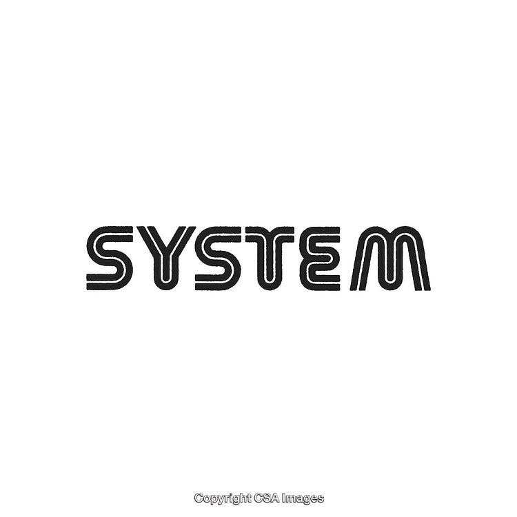 Bold Typography Design Spelling 'System' With Modern Outline Effect