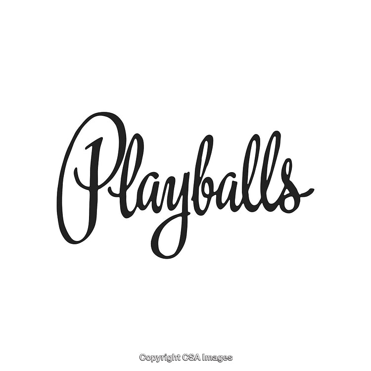 Elegant Script Typeface Featuring the Word 'Playballs' on a White Background