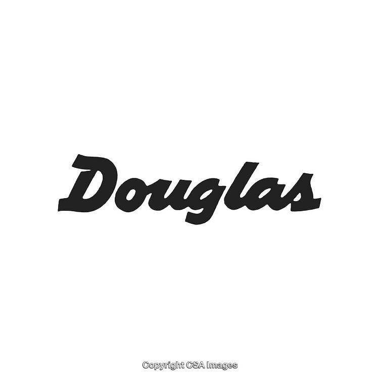 Stylized Black Logo Design Featuring the Word 'Douglas' in a Modern Font