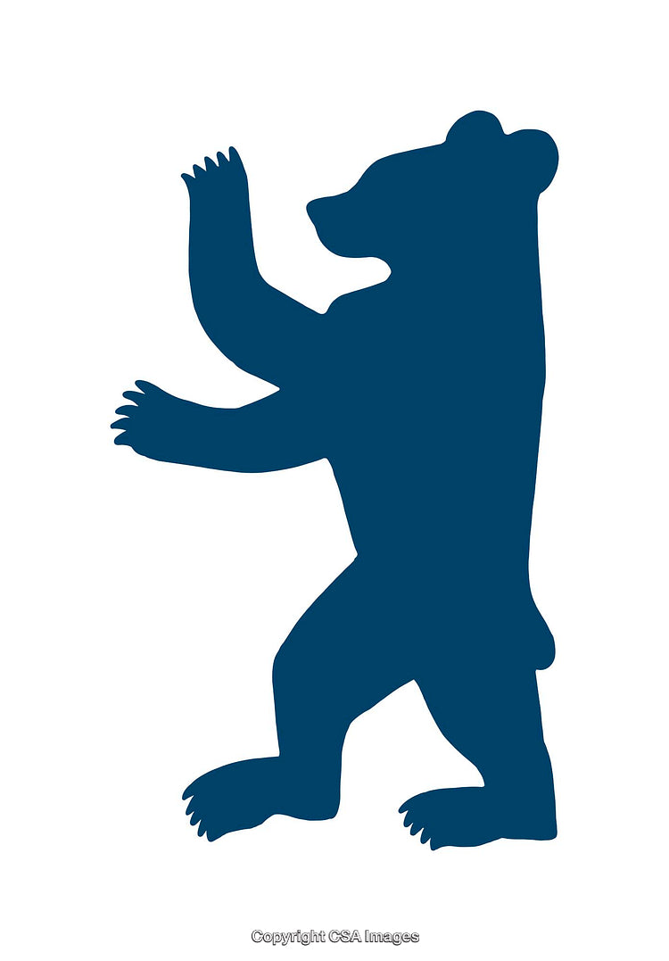 Silhouette of a Standing Bear Symbol in Minimalistic Design