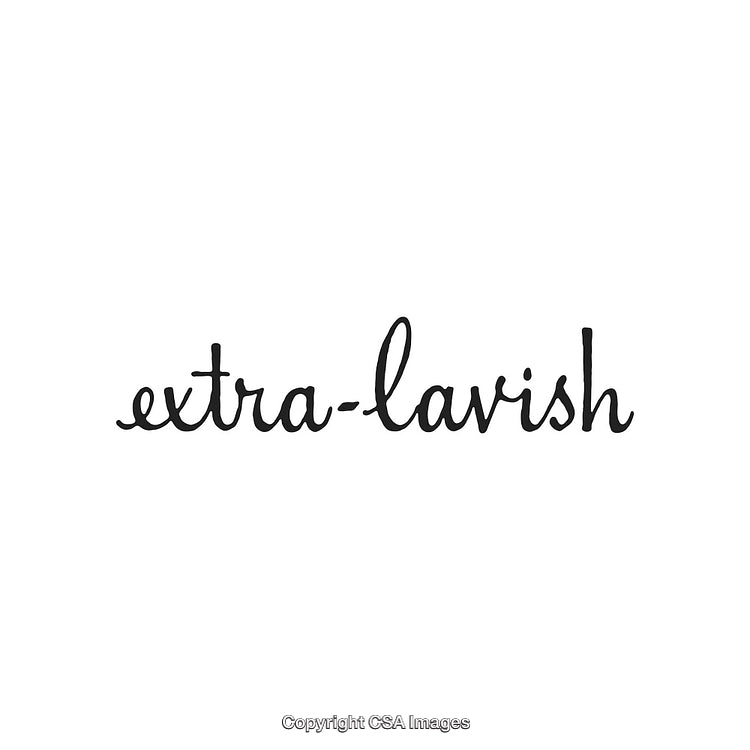 Handwritten Script Calligraphy of the Words Extra-Lavish in Black Ink