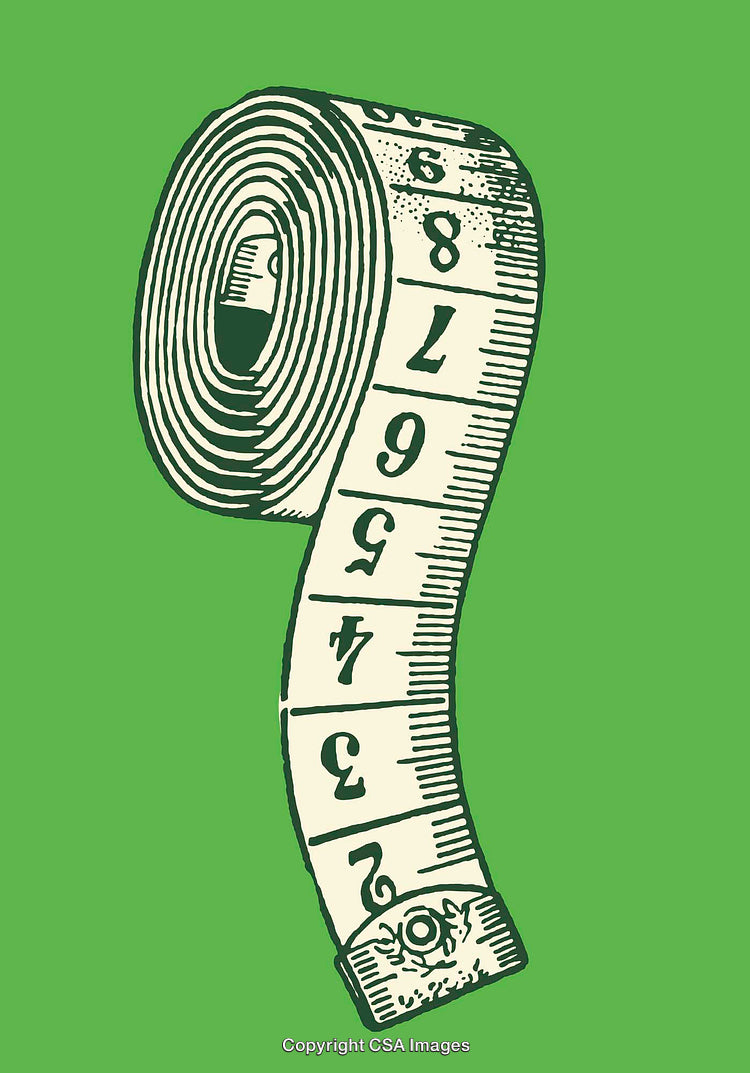 Rolled Measuring Tape Illustration on a Bright Green Background