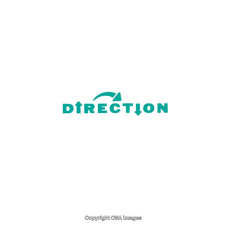 Creative Direction Concept with Illustrated Arrows in Teal Color
