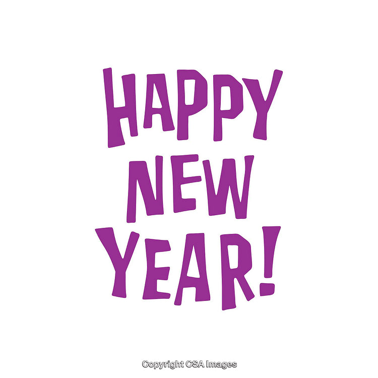 Colorful Happy New Year Text on a White Background