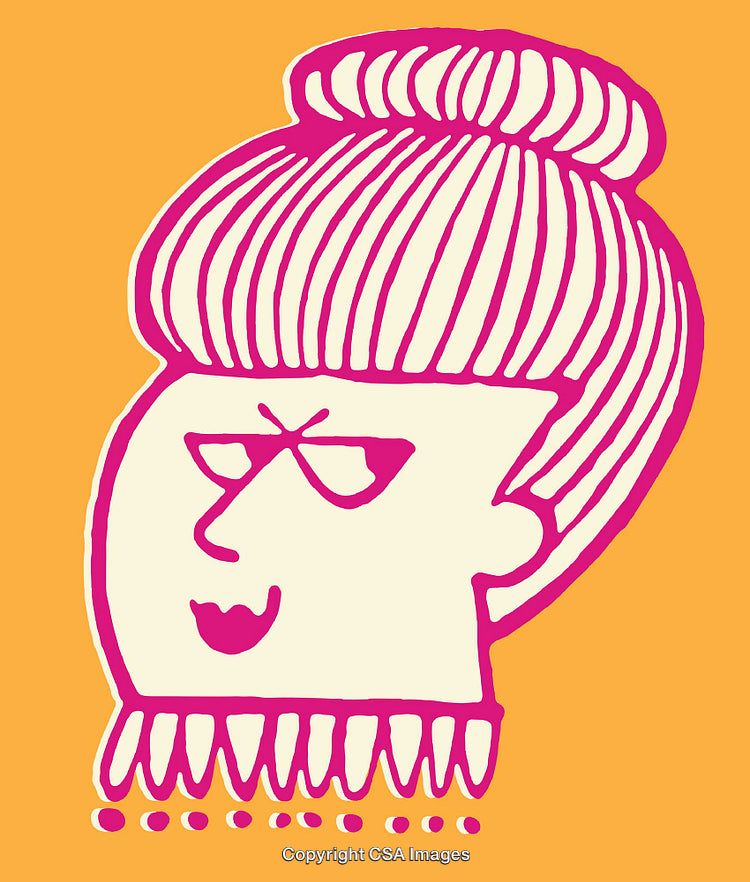 Playful Abstract Line Art Illustration in Bright Colors on Orange Background