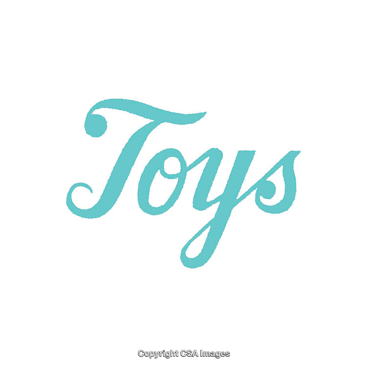 Elegant Text Graphic Featuring the Word Toys in Cursive Style