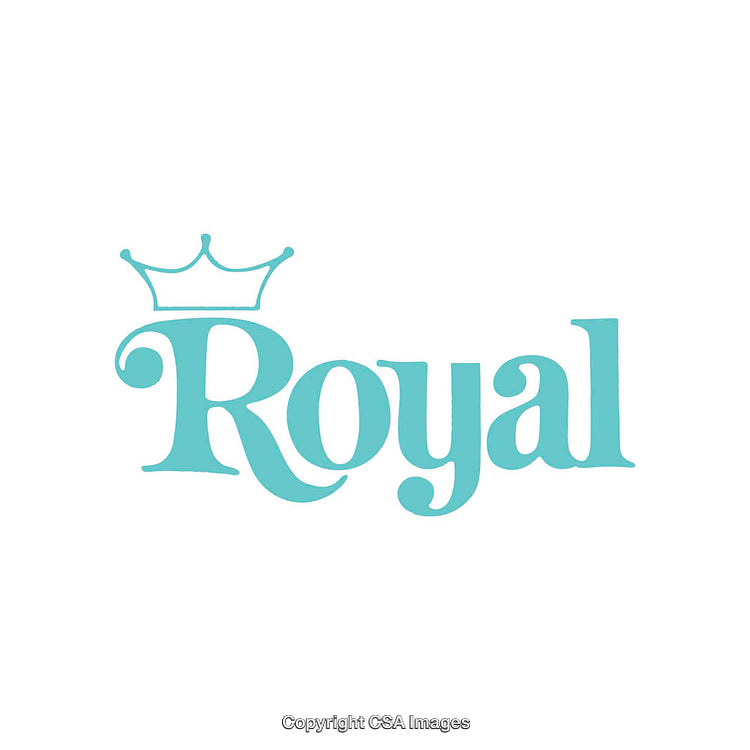 Elegant Crown Design with Royal Script in Blue Tones