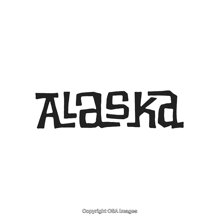 Bold Text of the Word 'Alaska' in Handwritten Artistic Style