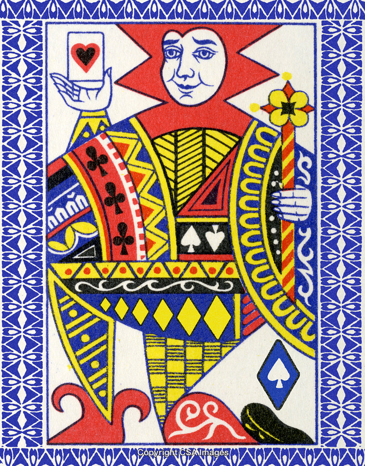 Playing Card Joker Illustration With Vibrant Colors and Intricate Border Details