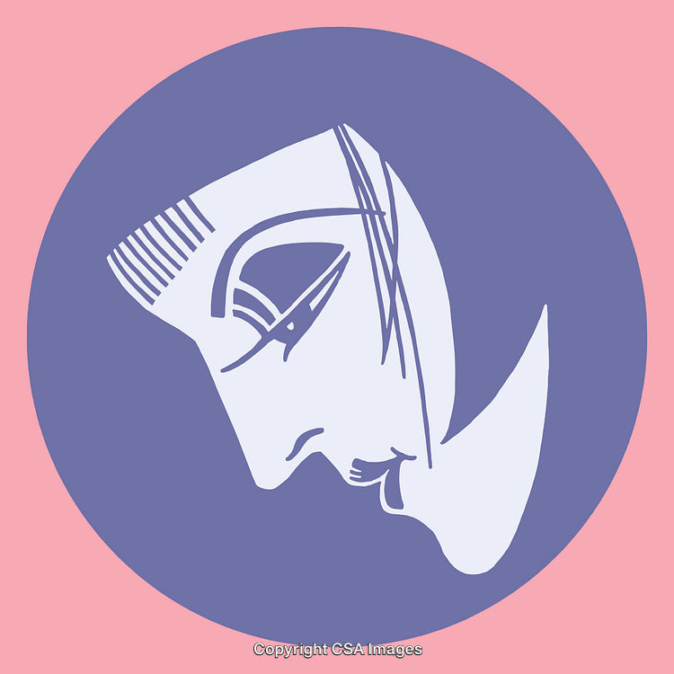 Abstract Line Art Illustration of a Stylized Face with Soft Colors