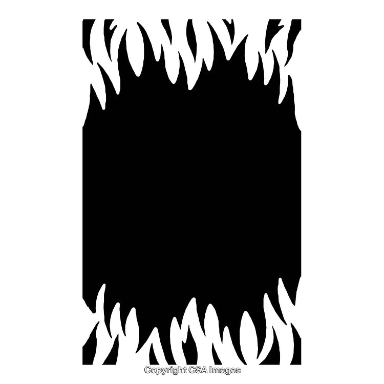 Abstract Black and White Flame Border Design With Negative Space