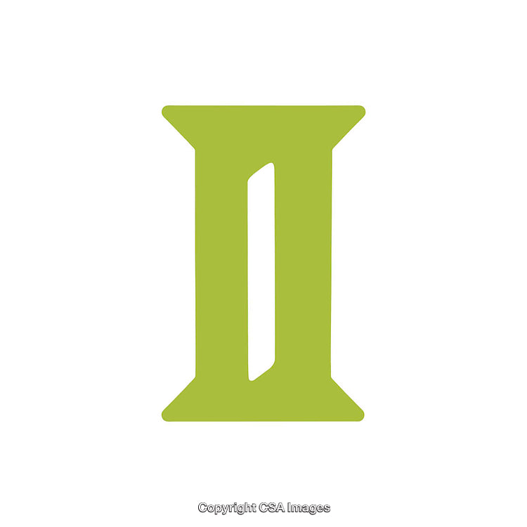 Green Minimalistic Representation of a Letter I on White Background