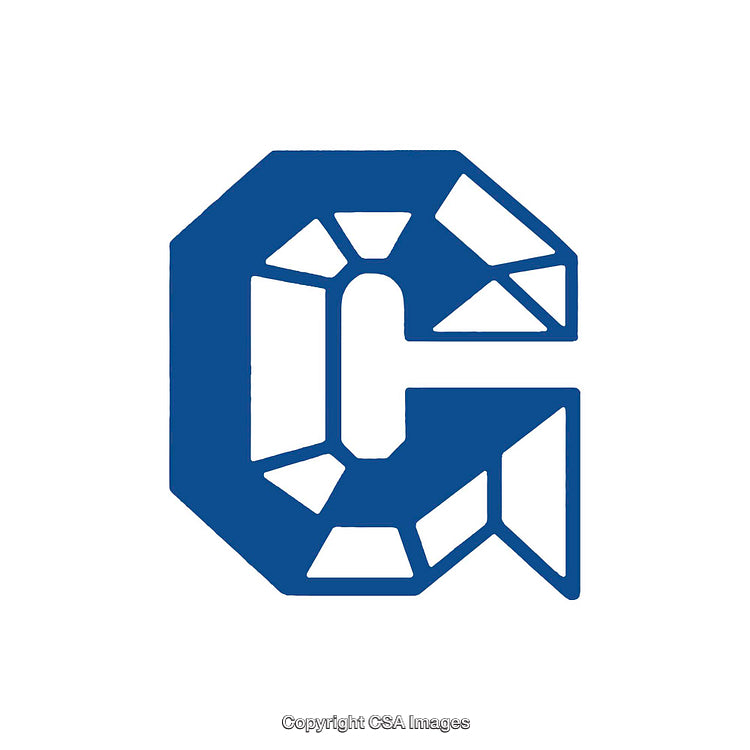 Blue Letter G Design With Geometric Shapes and Angles