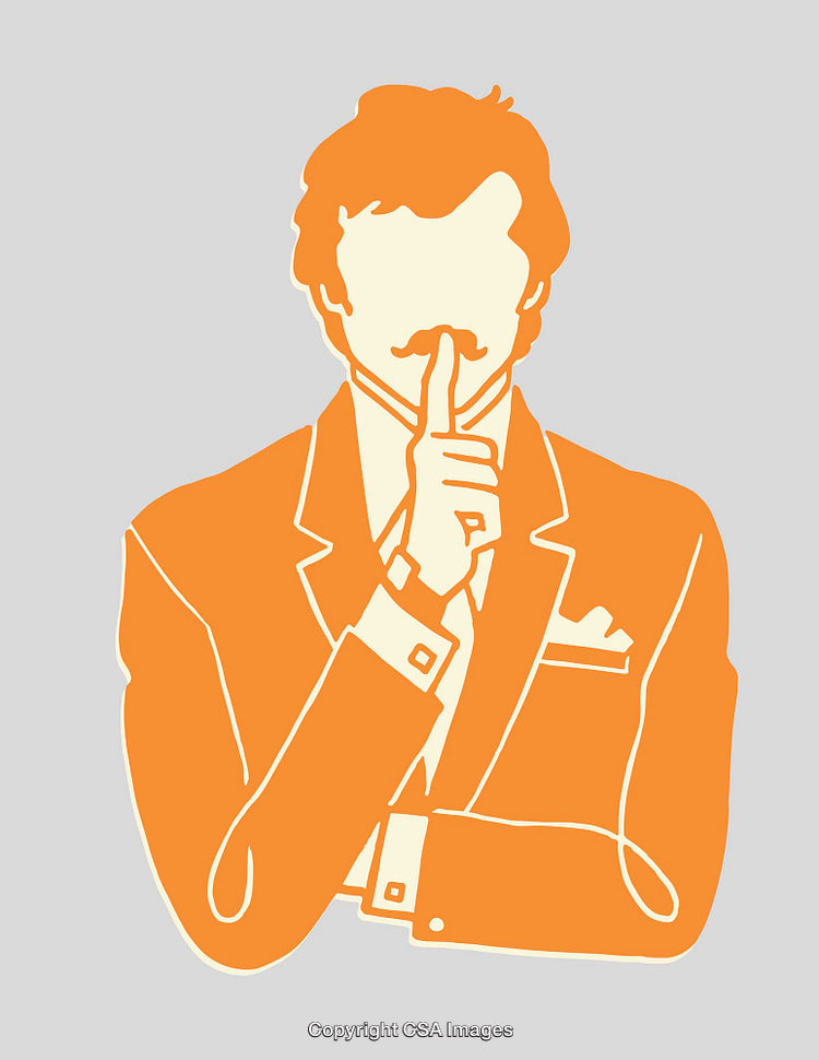 Bright Line Art Illustration of Contemplative Man in Formal Attire