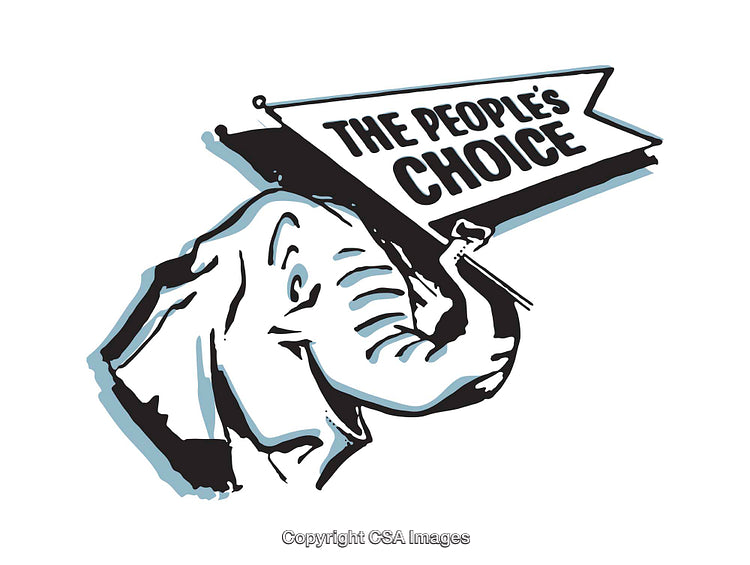 Illustration of an Elephant Holding a Banner Displaying Political Message