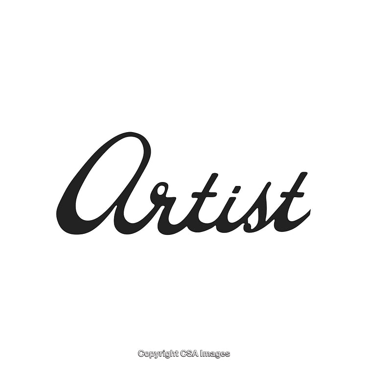 Artistic Text Depicting Word Artist in Elegant Black Cursive Script