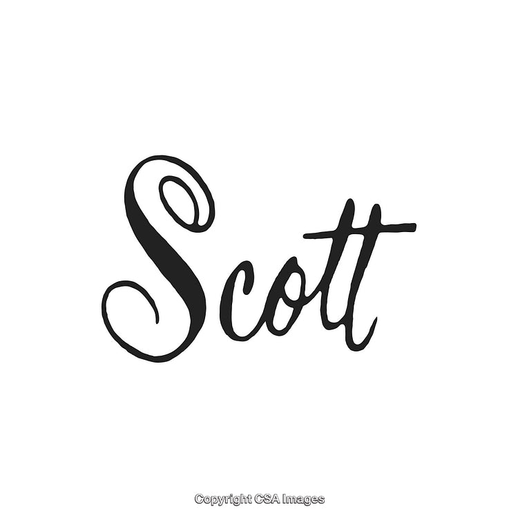 Elegant Script Typography Featuring the Name 'Scott' on a White Background