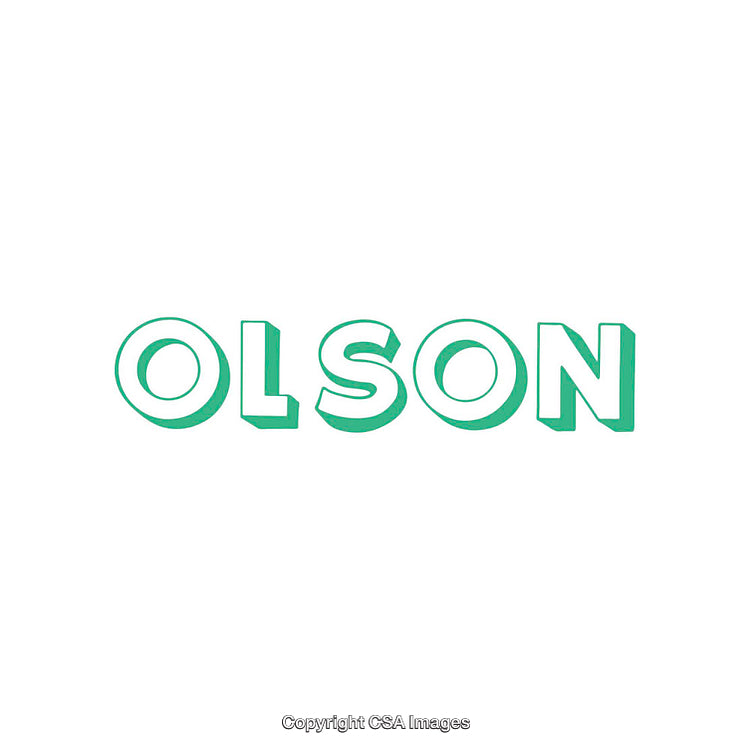 Green 3D Typography of the Word Olson on White Background