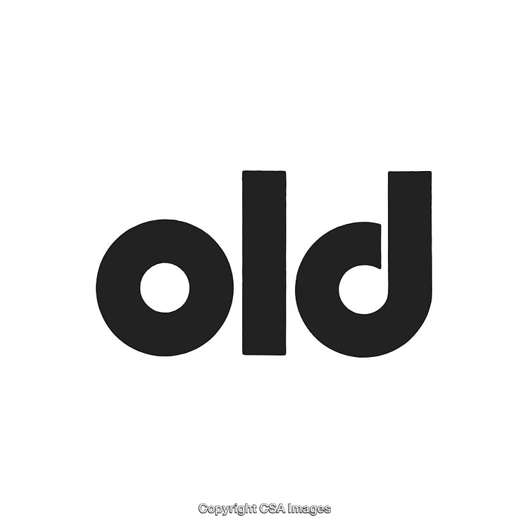 Bold Black Typography Design Featuring the Word Old on a White Background