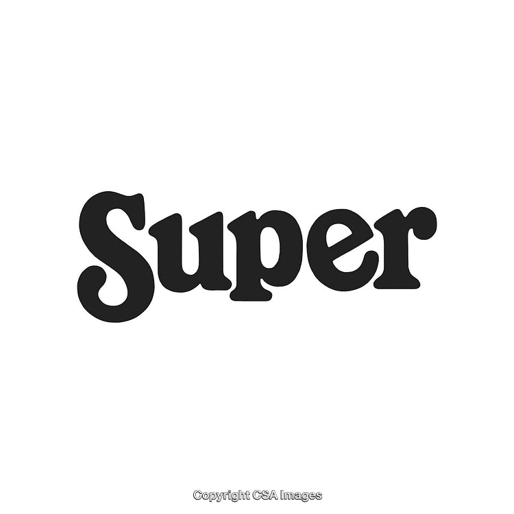 Bold Typography Featuring the Word “Super” in Stylish Black Font