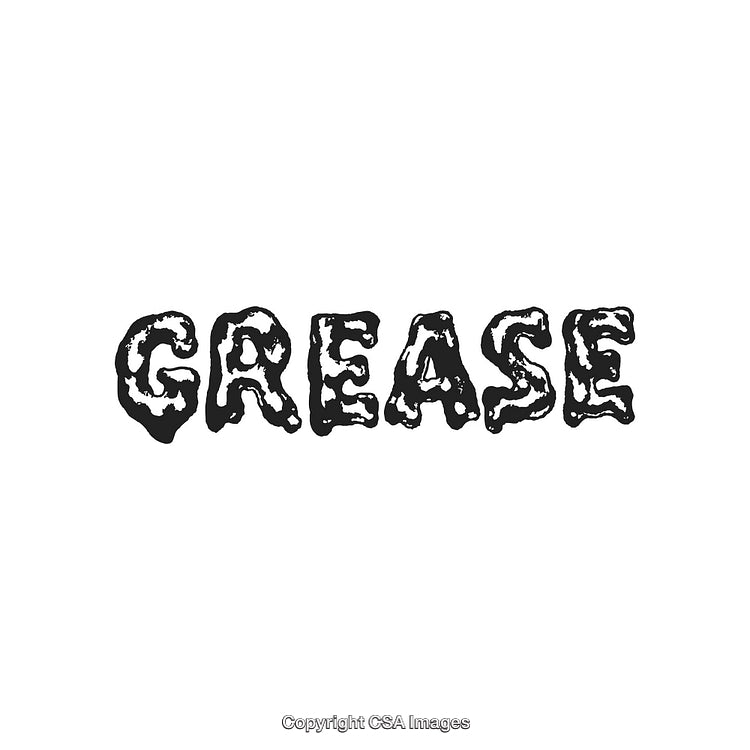 Grease Text Effect Illustration with Dripping Style on White Background