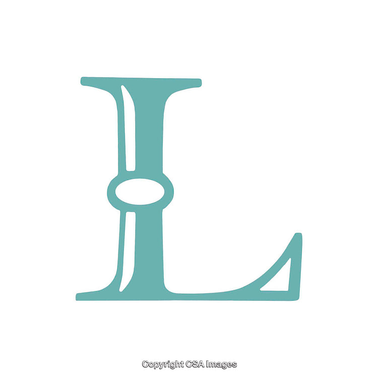 Stylized Turquoise Letter L Isolated on a Clean White Background