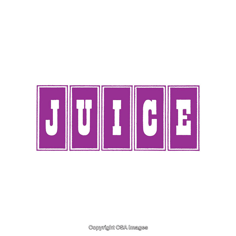 Bold Typography Design Showcasing the Word Juice in Purple Letters