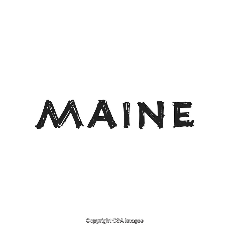 Hand-Drawn Text Graphic Featuring the Word Maine in Bold Letters