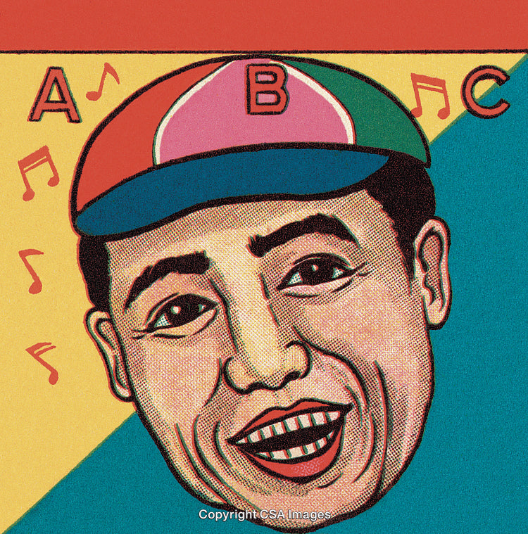 Pop Art Style Lively Portrait Featuring Colorful Background and Musical Notes