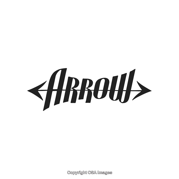Elegant Typographic Arrow Design with Artistic Serif Lettering