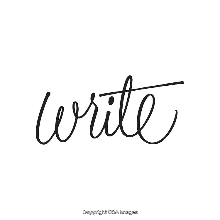 Handwritten Script Text Featuring the Word Write in a Stylish Black Typeface