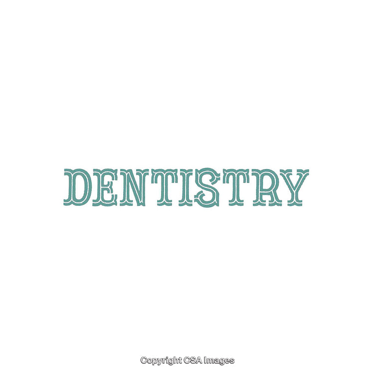 Simple Typography Word Design Depicting the Term 'Dentistry' in Green Letters