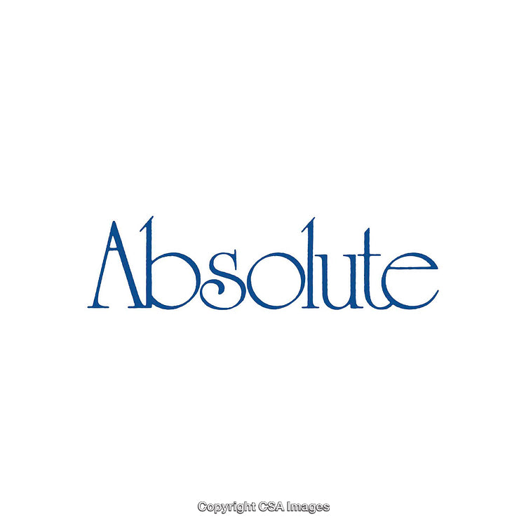 Simple Minimalist Typography Featuring the Word 'Absolute' in Blue