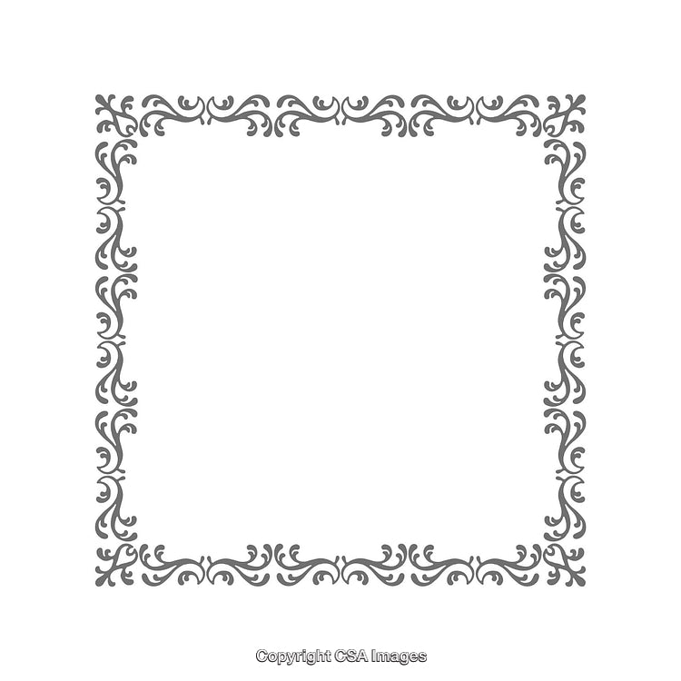 Decorative Border with Elegant Floral Pattern on White Background